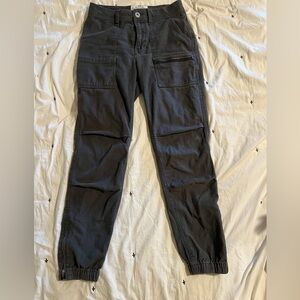 REI Gray Cargo Pants with Tapered Legs and Elastic Cuffs